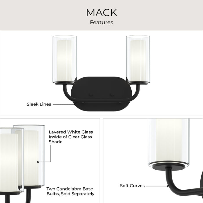 Progress Lighting - P300575-31M - Two Light Bath Vanity - Mack - Matte Black