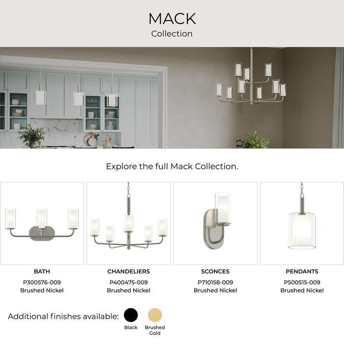 Progress Lighting - P500515-009 - One Light Pendant - Mack - Brushed Nickel
