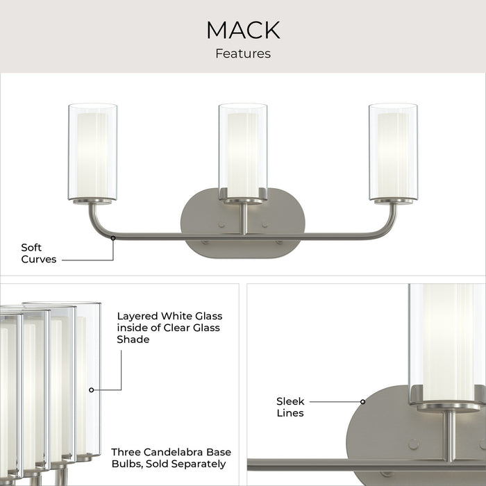 Progress Lighting - P300576-009 - Three Light Bath Vanity - Mack - Brushed Nickel