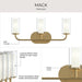 Progress Lighting - P300576-191 - Three Light Bath Vanity - Mack - Brushed Gold