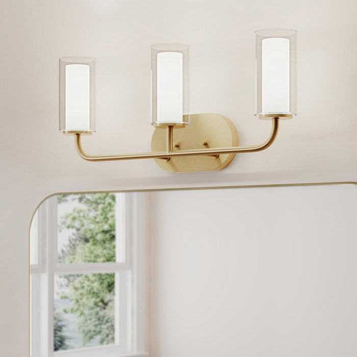 Progress Lighting - P300576-191 - Three Light Bath Vanity - Mack - Brushed Gold