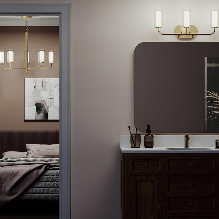 Progress Lighting - P300576-191 - Three Light Bath Vanity - Mack - Brushed Gold