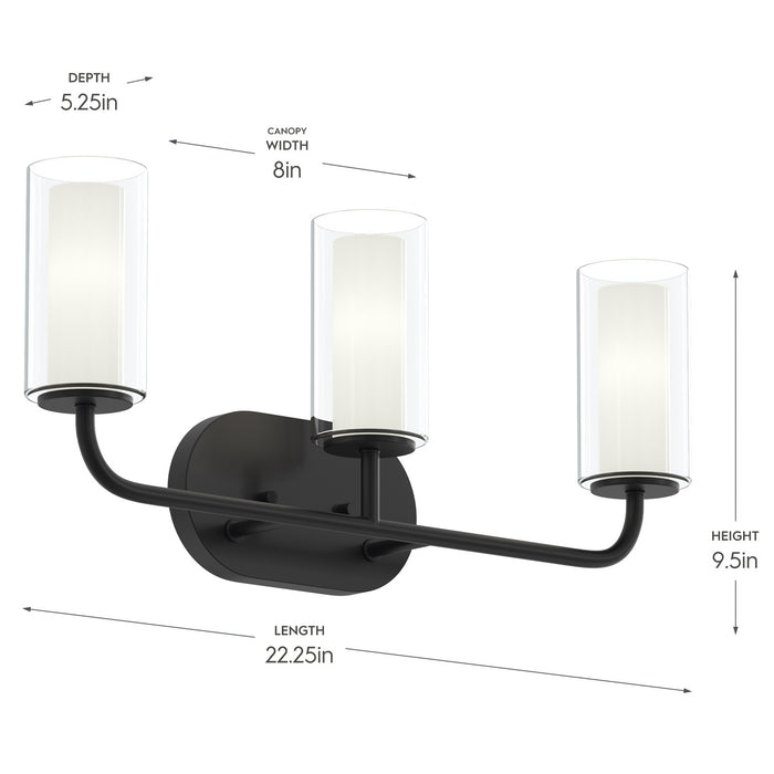 Progress Lighting - P300576-31M - Three Light Bath Vanity - Mack - Matte Black