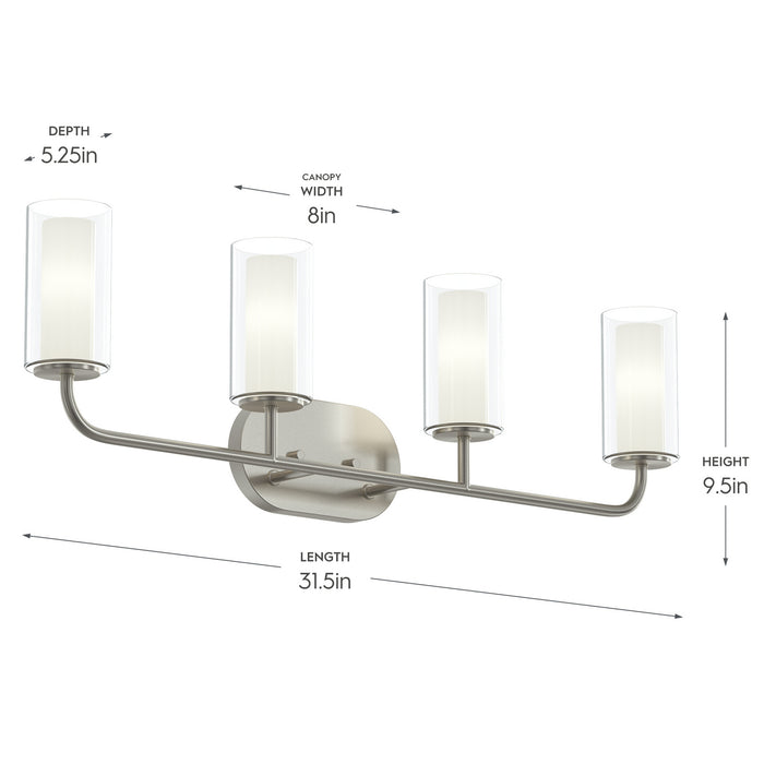 Progress Lighting - P300577-009 - Four Light Bath Vanity - Mack - Brushed Nickel