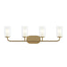 Progress Lighting - P300577-191 - Four Light Bath Vanity - Mack - Brushed Gold