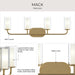Progress Lighting - P300577-191 - Four Light Bath Vanity - Mack - Brushed Gold