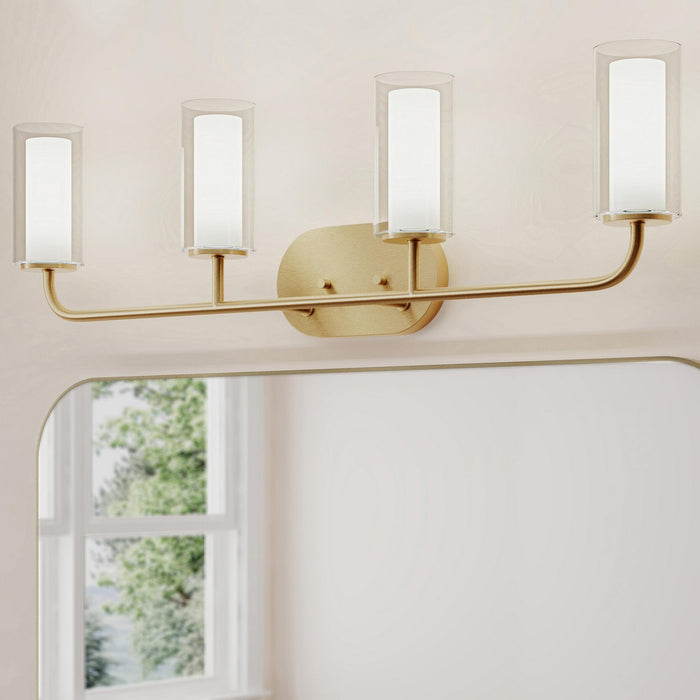 Progress Lighting - P300577-191 - Four Light Bath Vanity - Mack - Brushed Gold