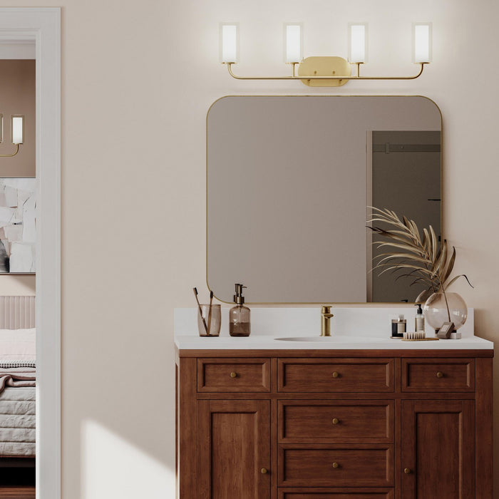 Progress Lighting - P300577-191 - Four Light Bath Vanity - Mack - Brushed Gold