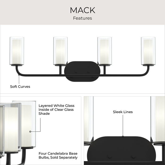 Progress Lighting - P300577-31M - Four Light Bath Vanity - Mack - Matte Black