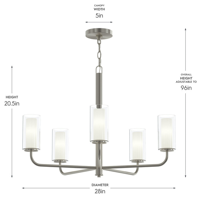 Progress Lighting - P400475-009 - Five Light Chandelier - Mack - Brushed Nickel