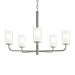 Progress Lighting - P400475-009 - Five Light Chandelier - Mack - Brushed Nickel
