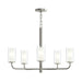 Progress Lighting - P400475-009 - Five Light Chandelier - Mack - Brushed Nickel