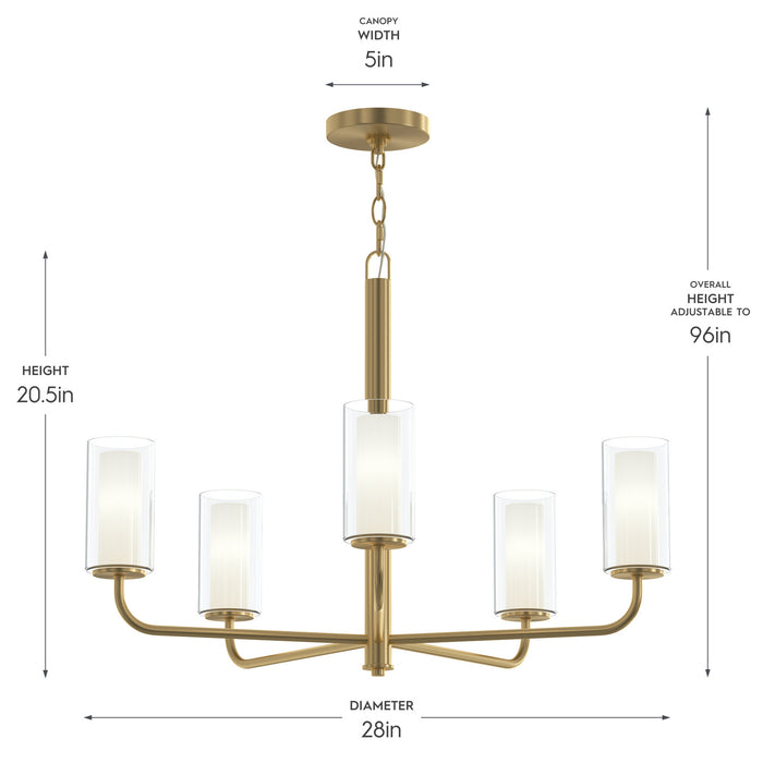 Progress Lighting - P400475-191 - Five Light Chandelier - Mack - Brushed Gold