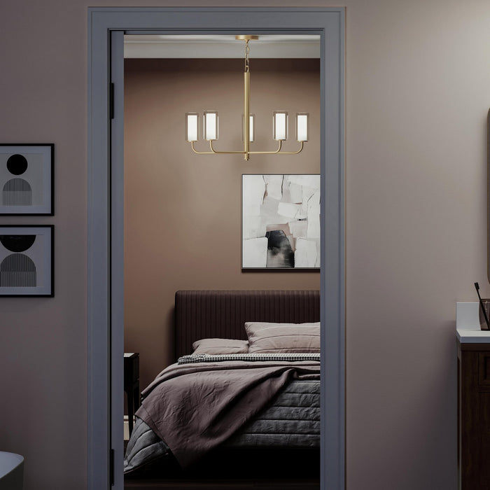 Progress Lighting - P400475-191 - Five Light Chandelier - Mack - Brushed Gold