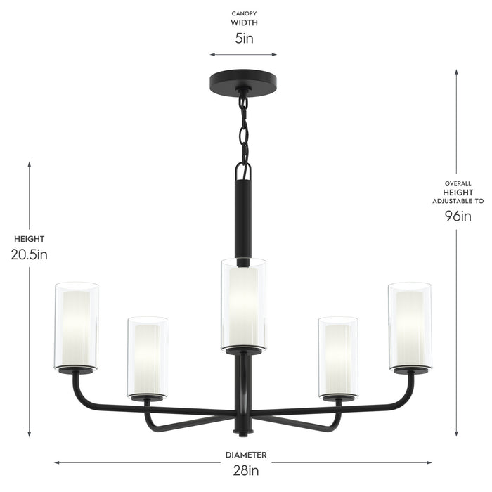 Progress Lighting - P400475-31M - Five Light Chandelier - Mack - Matte Black