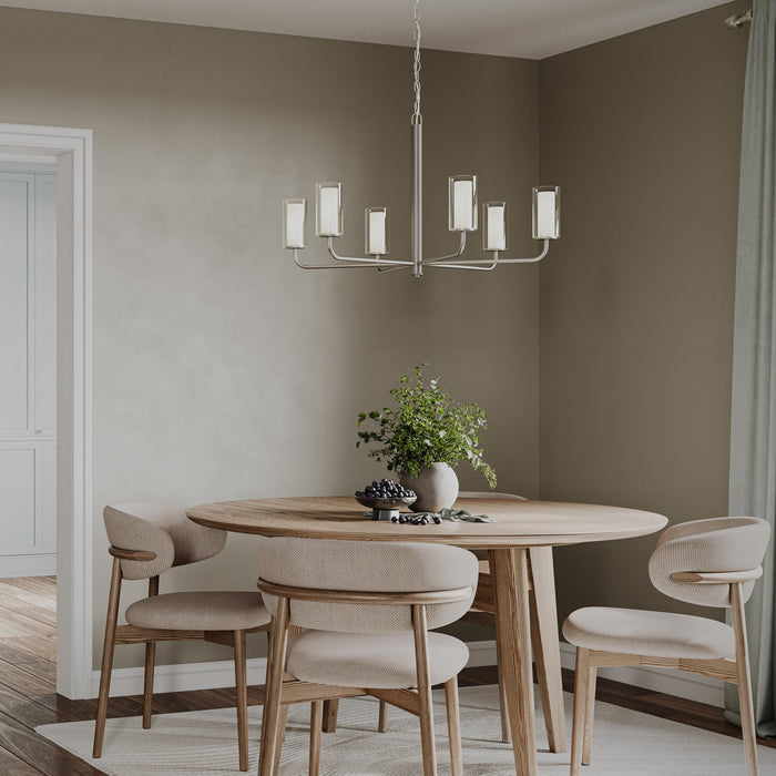 Progress Lighting - P400477-009 - Six Light Chandelier - Mack - Brushed Nickel