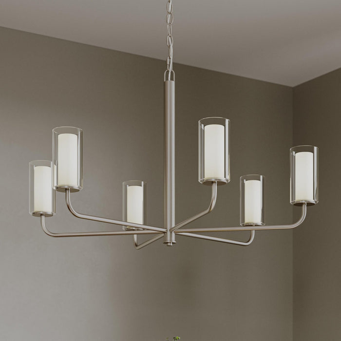 Progress Lighting - P400477-009 - Six Light Chandelier - Mack - Brushed Nickel