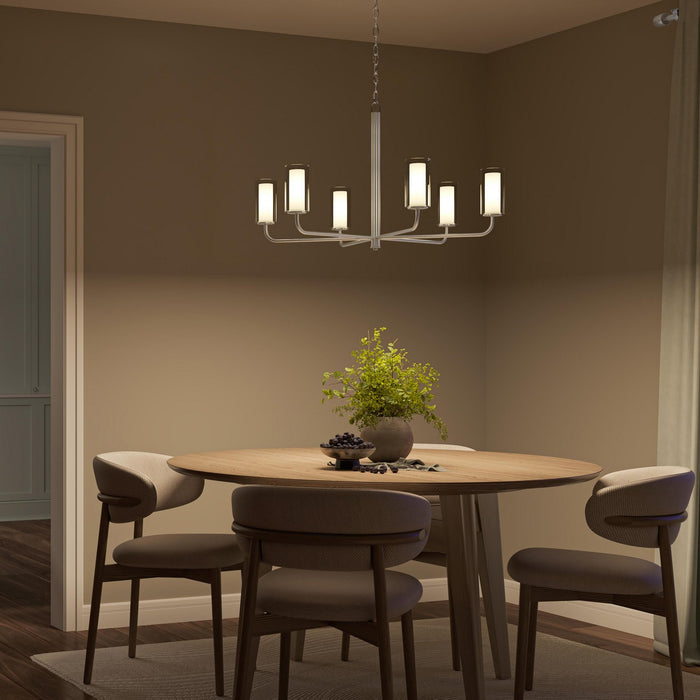 Progress Lighting - P400477-009 - Six Light Chandelier - Mack - Brushed Nickel