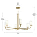 Progress Lighting - P400477-191 - Six Light Chandelier - Mack - Brushed Gold
