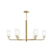 Progress Lighting - P400477-191 - Six Light Chandelier - Mack - Brushed Gold