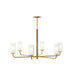 Progress Lighting - P400477-191 - Six Light Chandelier - Mack - Brushed Gold