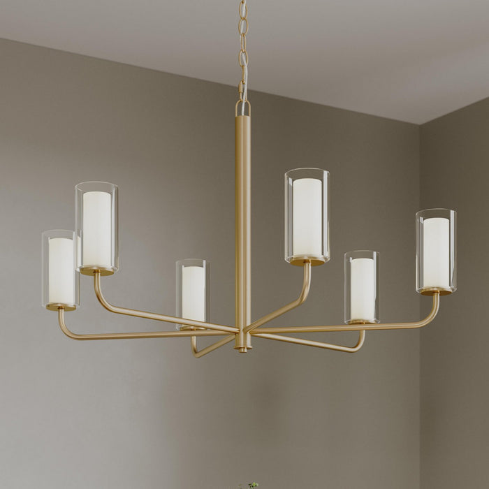 Progress Lighting - P400477-191 - Six Light Chandelier - Mack - Brushed Gold