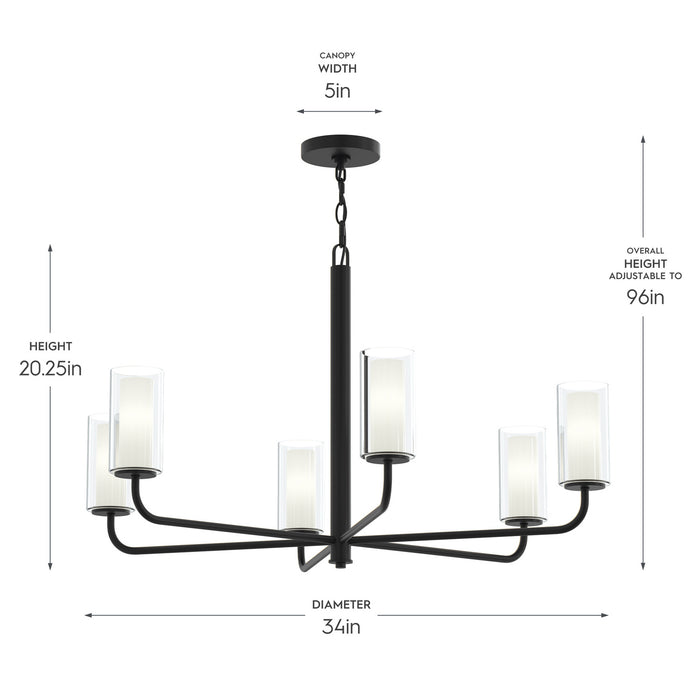 Progress Lighting - P400477-31M - Six Light Chandelier - Mack - Matte Black