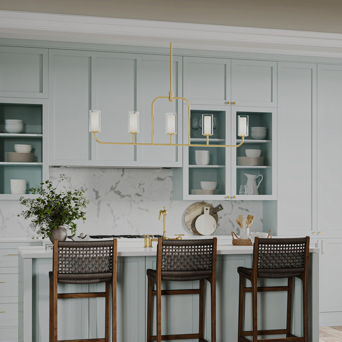 Progress Lighting - P400476-191 - Five Light Linear Chandelier - Mack - Brushed Gold