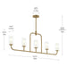 Progress Lighting - P400476-191 - Five Light Linear Chandelier - Mack - Brushed Gold