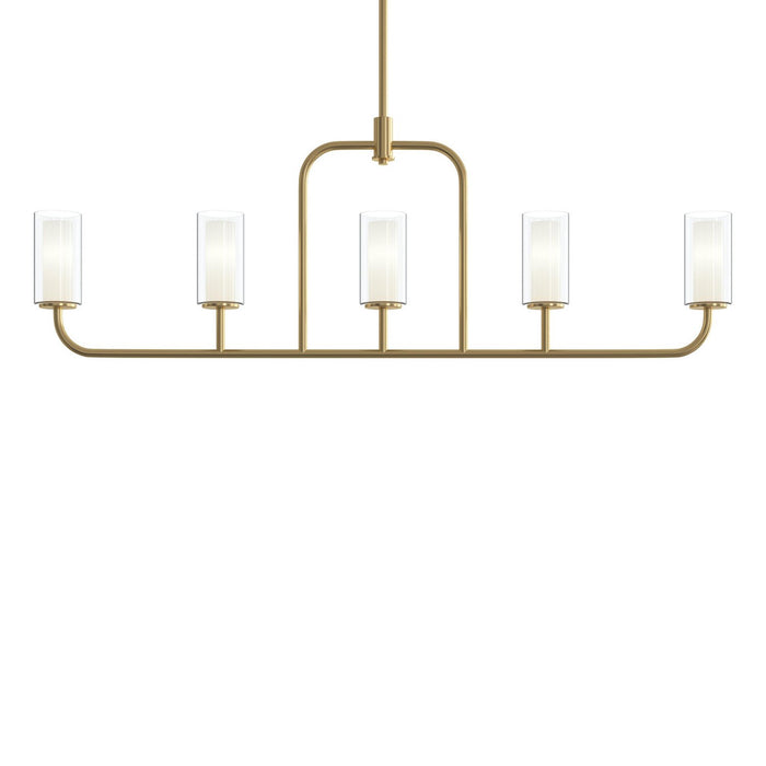 Progress Lighting - P400476-191 - Five Light Linear Chandelier - Mack - Brushed Gold