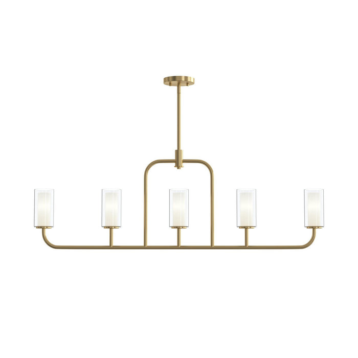 Progress Lighting - P400476-191 - Five Light Linear Chandelier - Mack - Brushed Gold