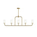 Progress Lighting - P400476-191 - Five Light Linear Chandelier - Mack - Brushed Gold