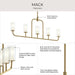 Progress Lighting - P400476-191 - Five Light Linear Chandelier - Mack - Brushed Gold