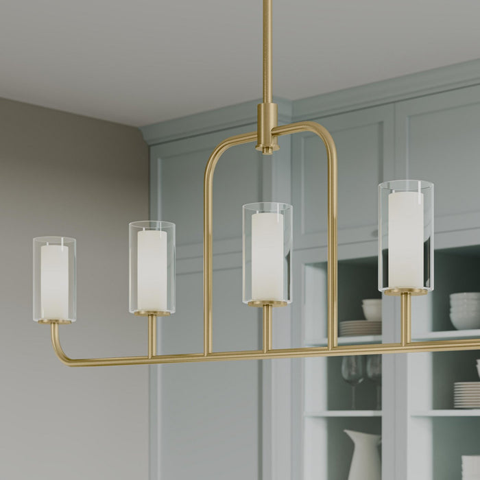 Progress Lighting - P400476-191 - Five Light Linear Chandelier - Mack - Brushed Gold