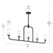 Progress Lighting - P400476-31M - Five Light Linear Chandelier - Mack - Matte Black