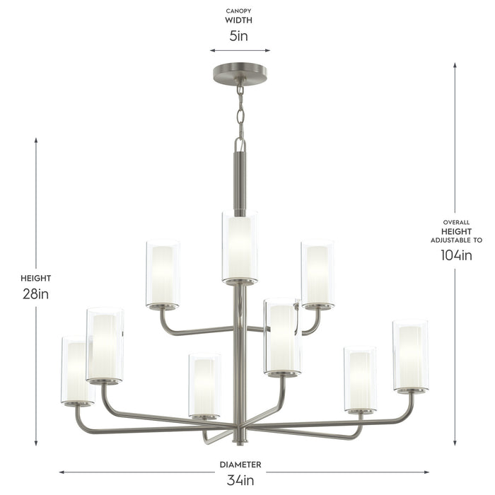 Progress Lighting - P400478-009 - Nine Light Chandelier - Mack - Brushed Nickel