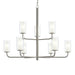 Progress Lighting - P400478-009 - Nine Light Chandelier - Mack - Brushed Nickel