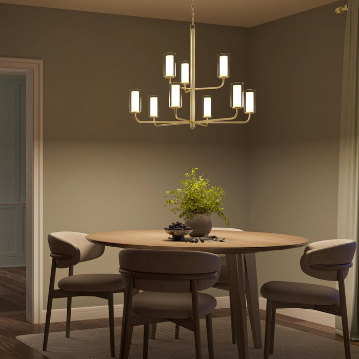 Progress Lighting - P400478-191 - Nine Light Chandelier - Mack - Brushed Gold