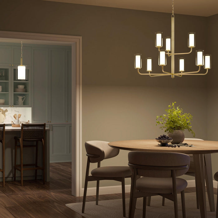 Progress Lighting - P400478-191 - Nine Light Chandelier - Mack - Brushed Gold