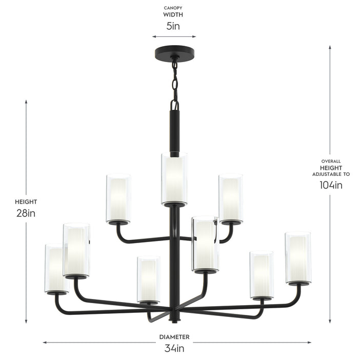Progress Lighting - P400478-31M - Nine Light Chandelier - Mack - Matte Black
