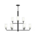 Progress Lighting - P400478-31M - Nine Light Chandelier - Mack - Matte Black