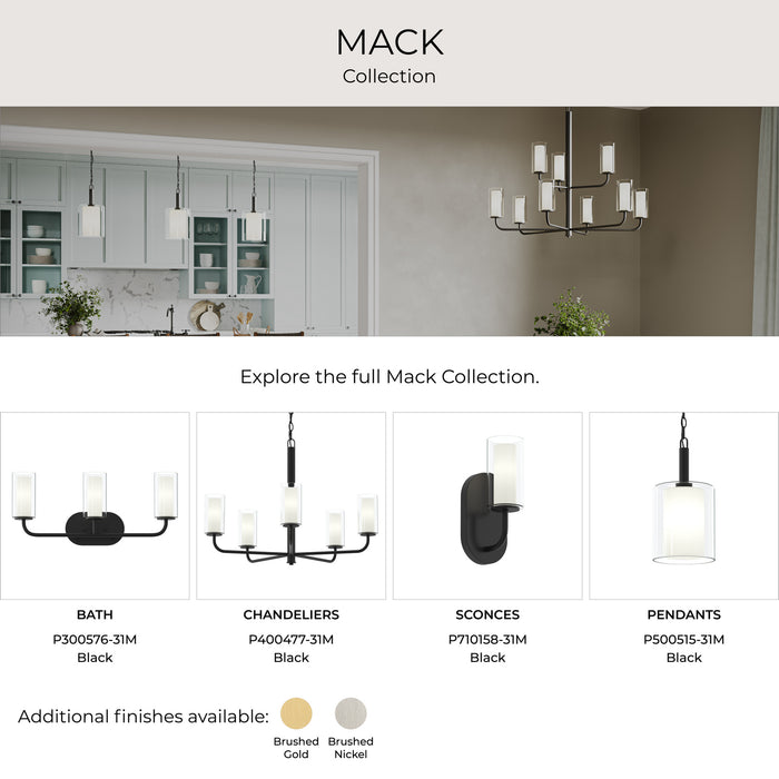 Progress Lighting - P400478-31M - Nine Light Chandelier - Mack - Matte Black