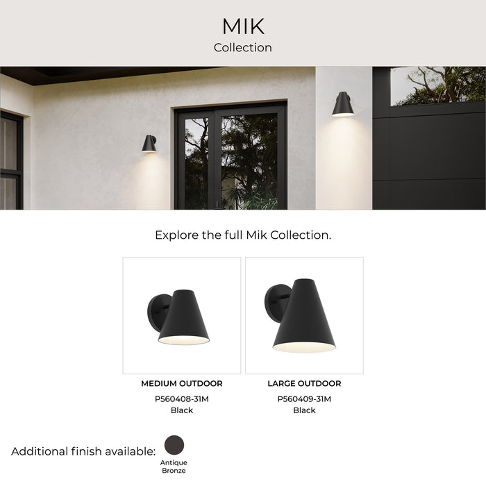 Progress Lighting - P560408-31M - One Light Outdoor Wall Mount - Mik - Matte Black
