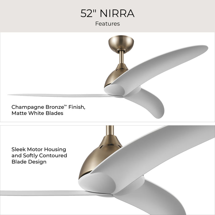 Progress Lighting - P250126-177 - 52" Ceiling Fan - Nirra - Champagne Bronze