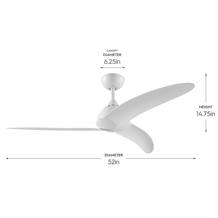 Progress Lighting - P250126-28M - 52" Ceiling Fan - Nirra - Matte White