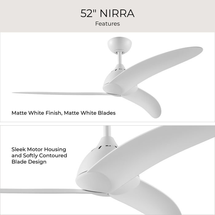 Progress Lighting - P250126-28M - 52" Ceiling Fan - Nirra - Matte White