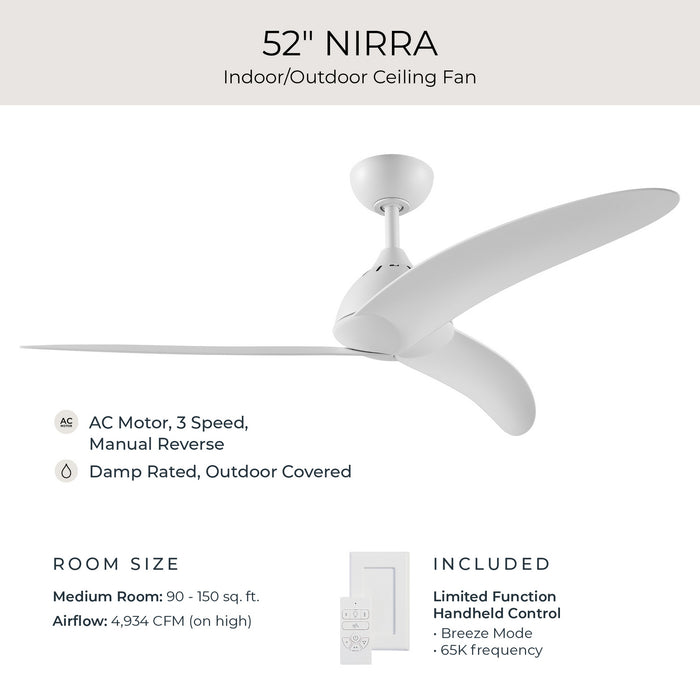 Progress Lighting - P250126-28M - 52" Ceiling Fan - Nirra - Matte White