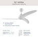 Progress Lighting - P250126-28M - 52" Ceiling Fan - Nirra - Matte White