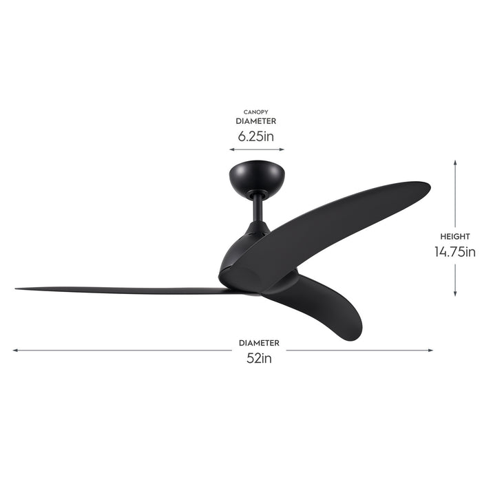 Progress Lighting - P250126-31M - 52" Ceiling Fan - Nirra - Matte Black
