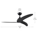 Progress Lighting - P250126-31M - 52" Ceiling Fan - Nirra - Matte Black